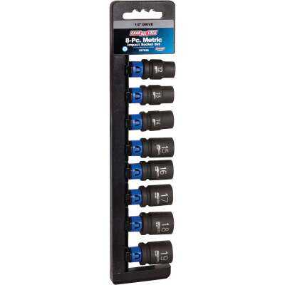 Channellock Metric 1/2 In. Drive 6-Point Shallow Impact Driver Set (8-Piece)